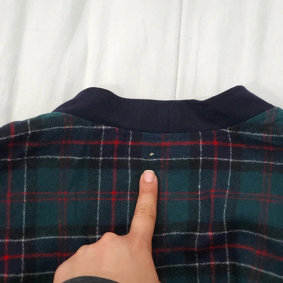 Vintage 80's Pendleton Teal Plaid Gramdpa Cardigan 100% Virgin Wool Sz M - Picture 7 of 11